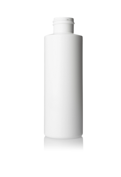 4 oz Bottle white HDPE plastic cylinder round with 24-410 neck finish